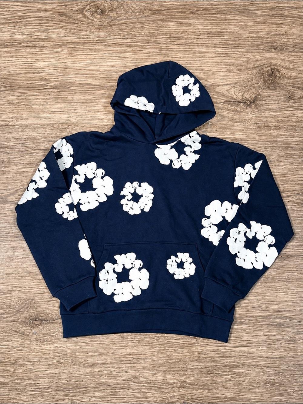 Denim Tears Graphic Navy Blue Pullover Hoodie Small